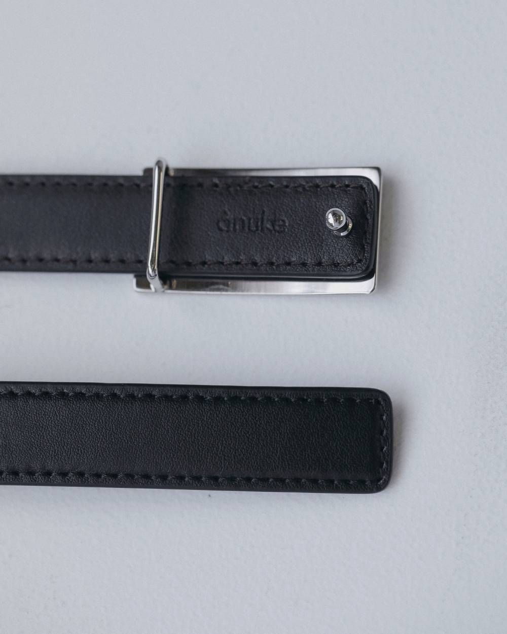 リバーシブルベルト (シルバー) Reversible Thin Belt (Silver) / 26AW 【6月29日まで期間限定予約】