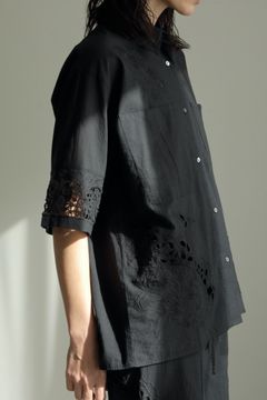 Cutwork Lace Shirts / カットワーク レースシャツ (ブラック)