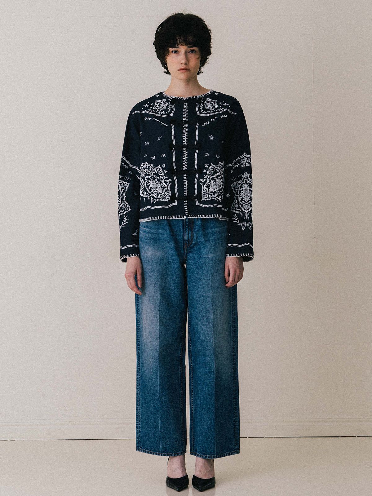【25AW】VENEZIA LACE BLOUSE / ヴェネツィアレースブラウス (ネイビー)