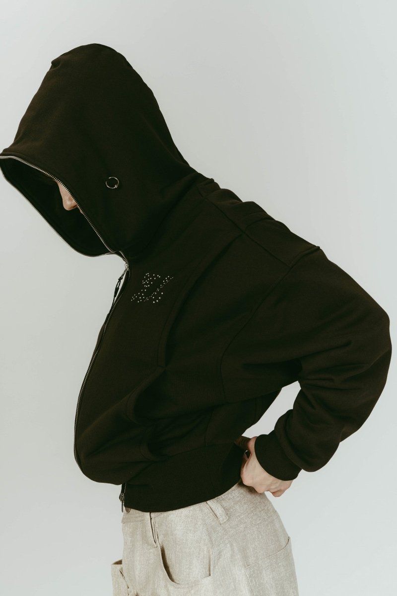 pierced hooded sweatshirt (Charcoal) / ピアス スウェットフーディ (チャコール) / 26SS