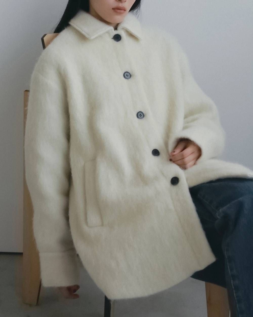 シャギーオーバージャケット (アイボリー) Shaggy Over Jacket (Ivory) / 26AW 【6月29日まで期間限定予約】