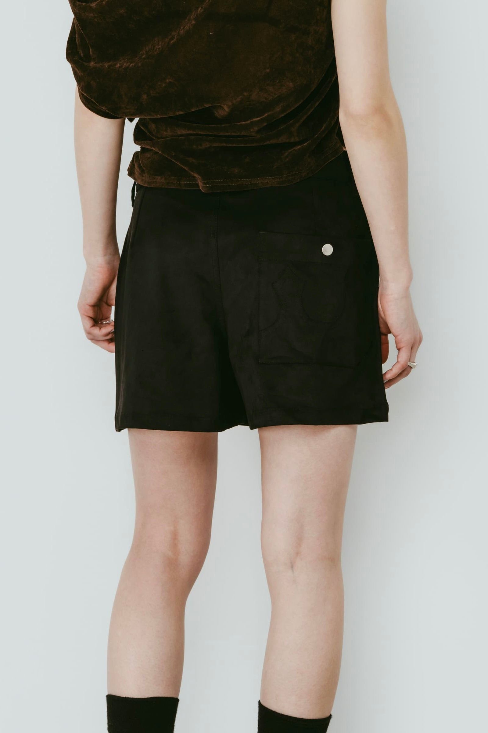 レイヤード スエードスコート (ブラック) layered suede skort (Black) /  26SS