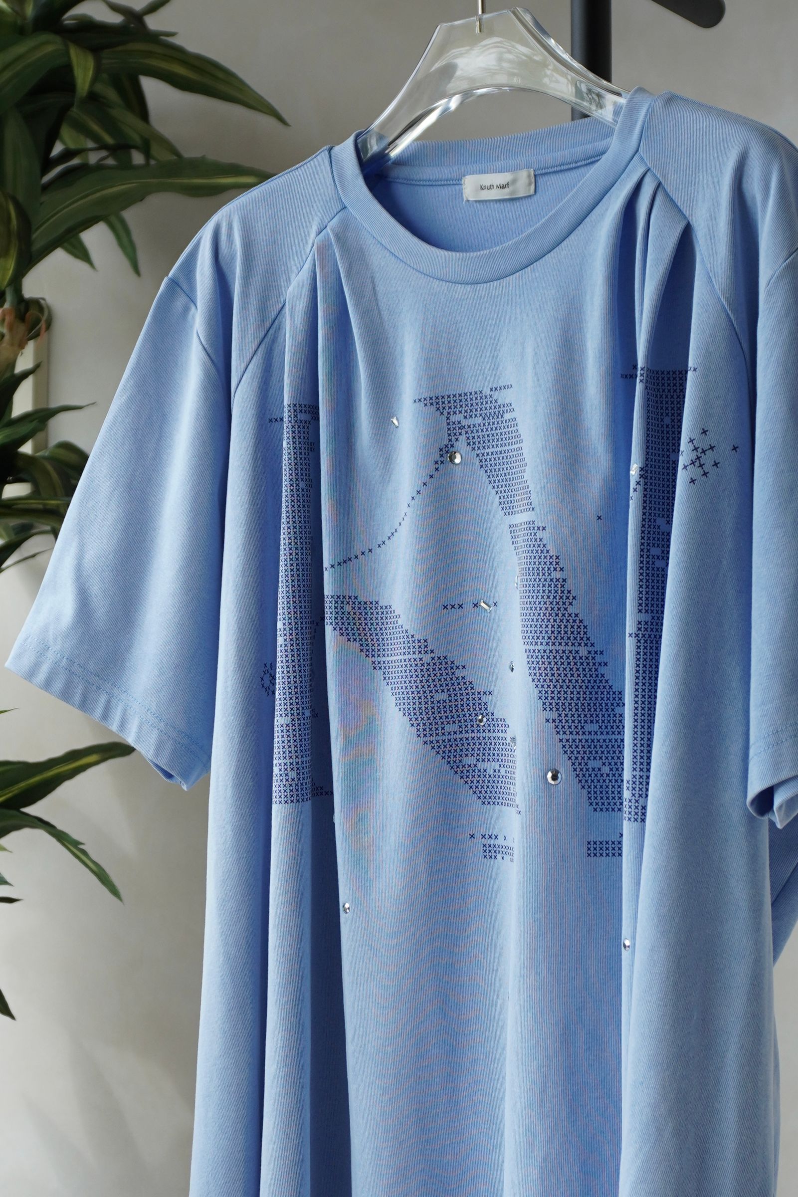 タック オーバーサイズTシャツ (ブルー) tuck detail oversized tee(unisex) (Blue) /  26SS