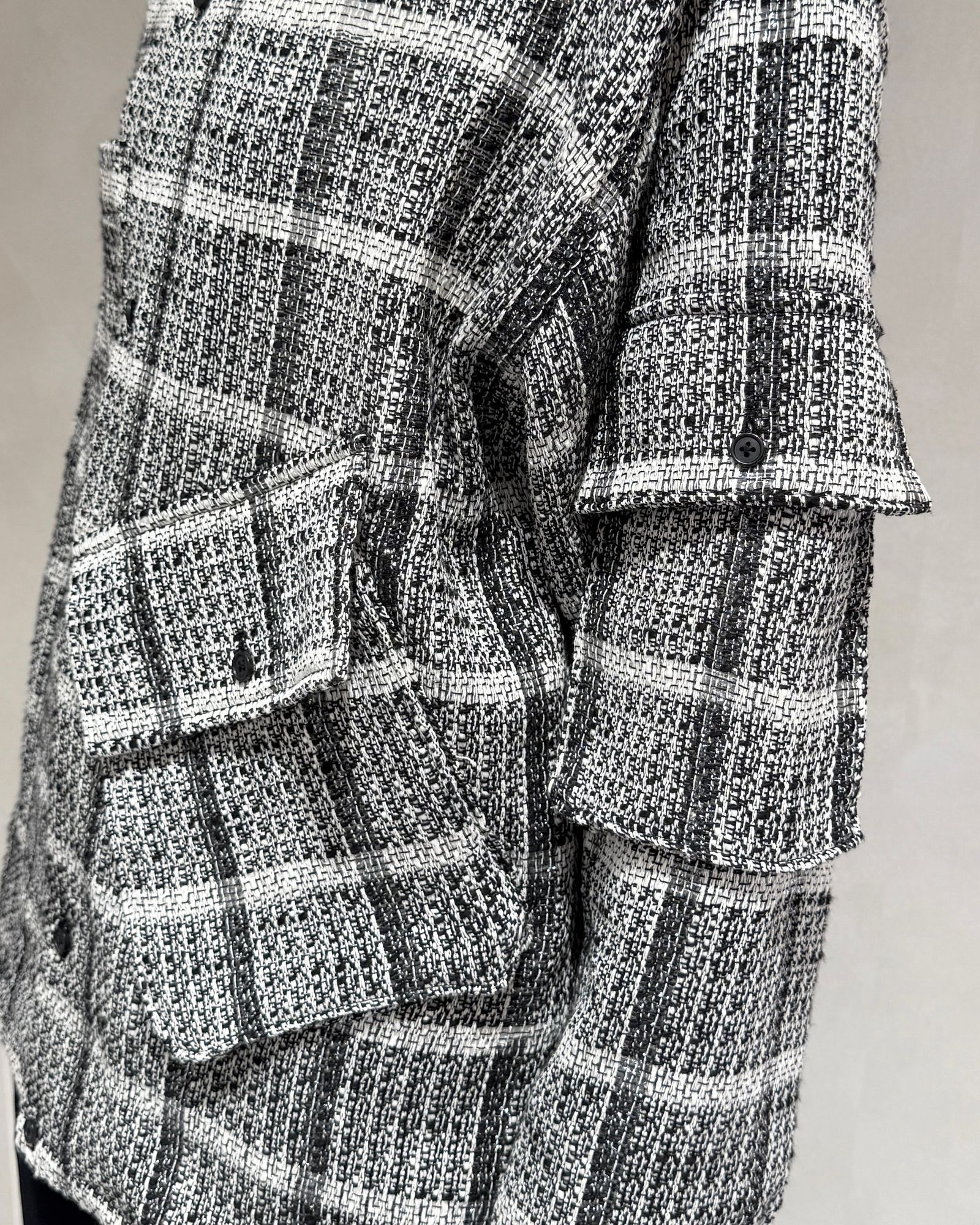 Sheer Tweed Beta Shirt / シアーツイード ベータシャツ (ホワイト)