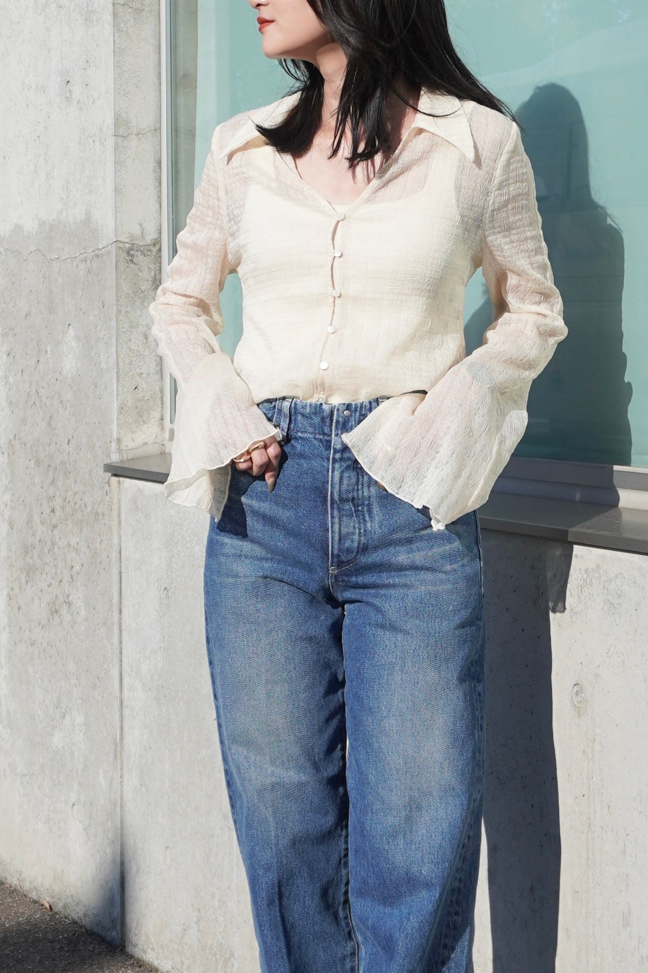 Knuth Marf design sheer shirt クヌースマーフ Knuth Marf design sheer shirt クヌースマーフ - メルカリ