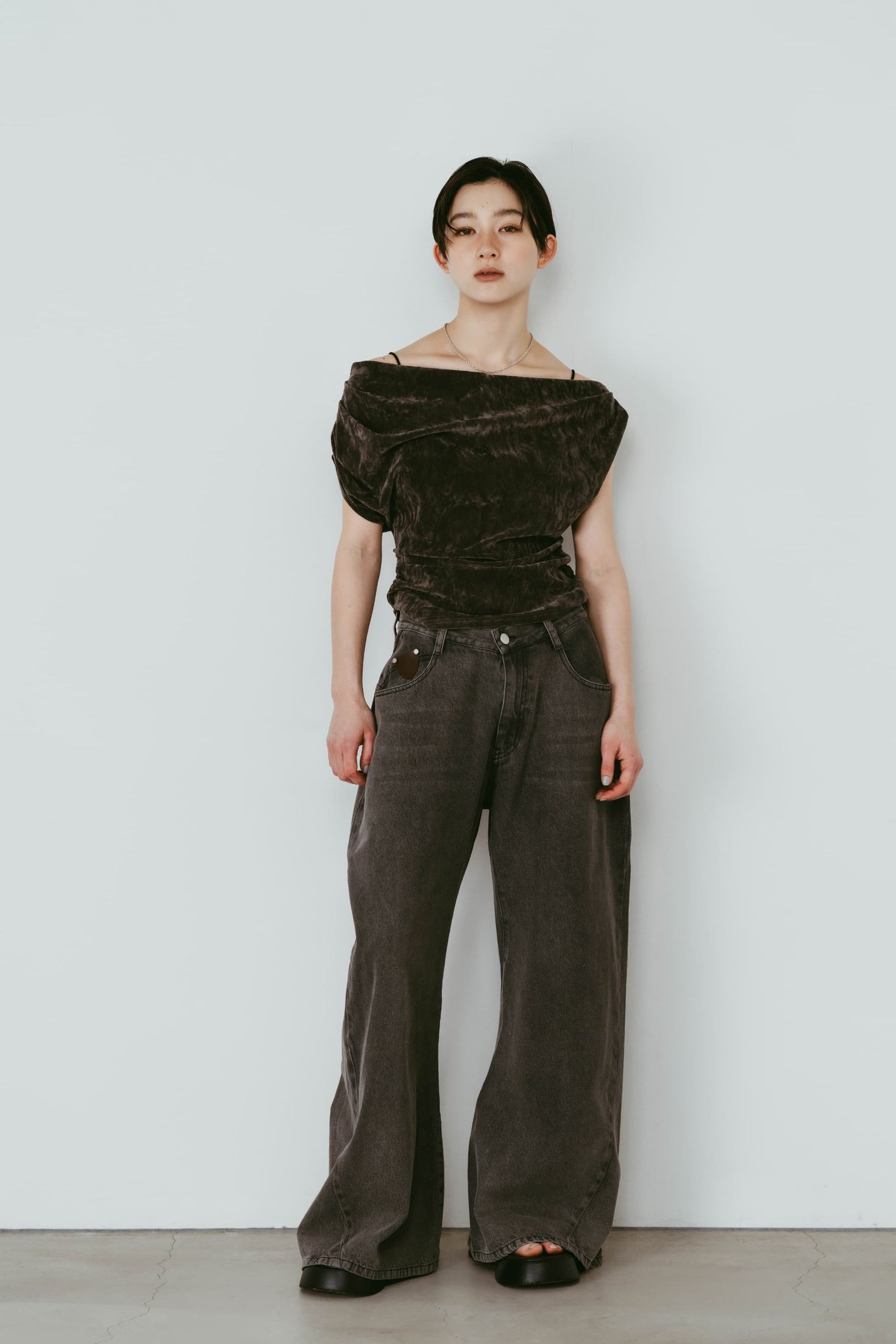 シアーベロア トップス (グレー) sheer velour top (Gray) /  26SS
