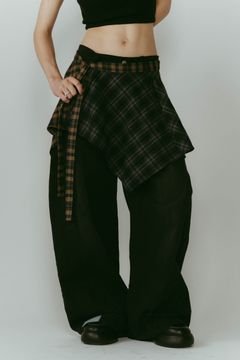 shirt wrap denim pants / シャツ巻き デニム (ブラック) / 25AW