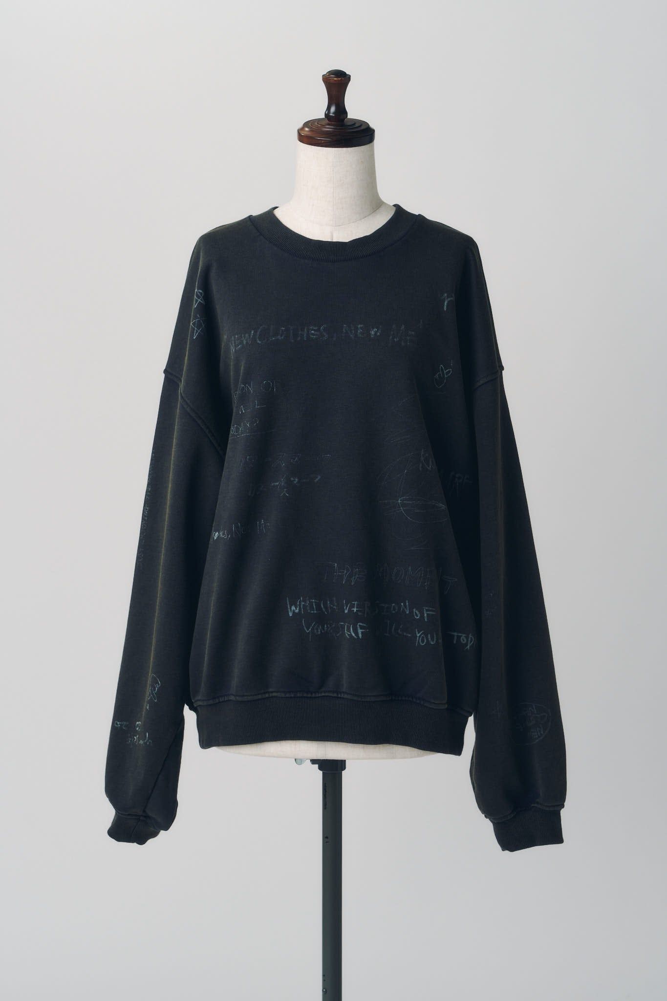 メッセージ スウェット (チャコール) message sweatshirt(unisex) (Charcoal) / 26AW