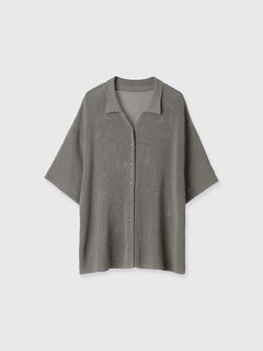 【25SS】ACETATE KNIT SHIRTS / アセテート ニットシャツ (グレーベージュ)