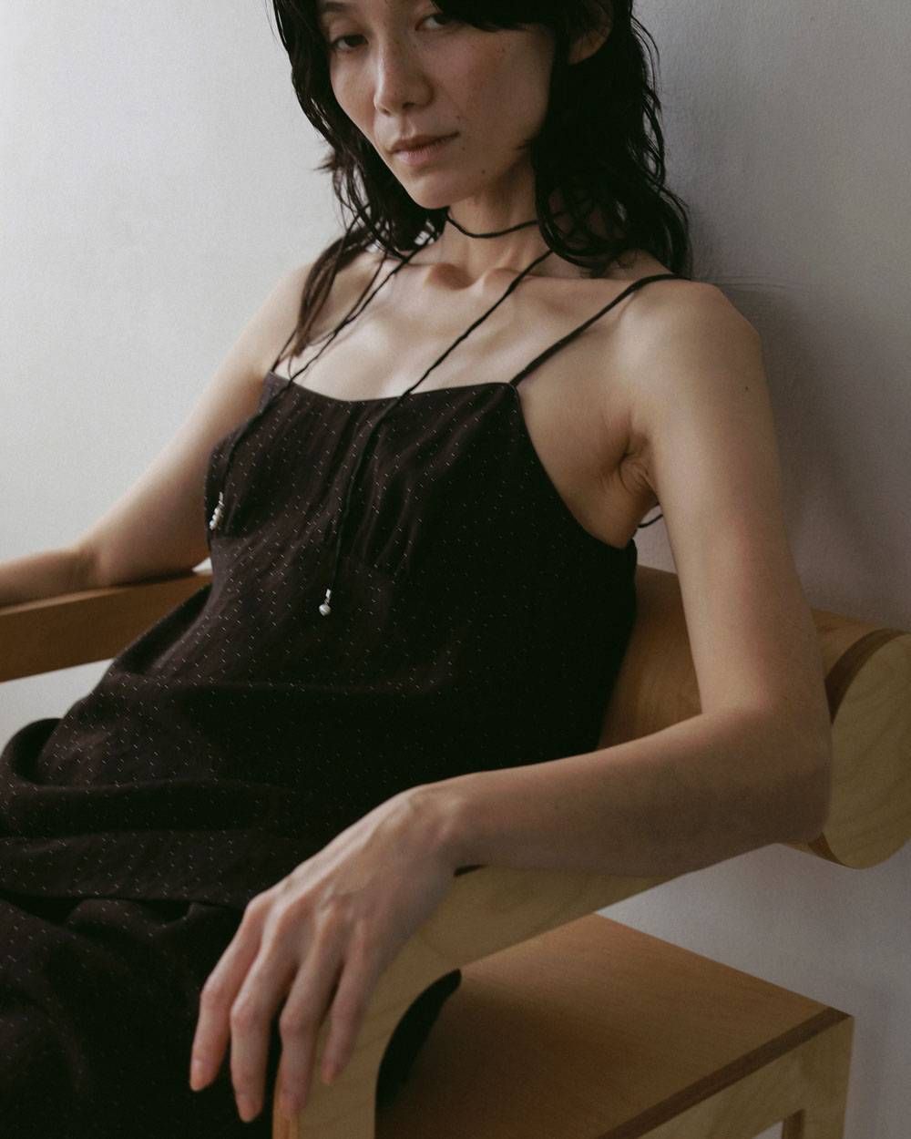 シルクコードチョーカー (ブラック) Silk Cord Choker (Black) / 27SS