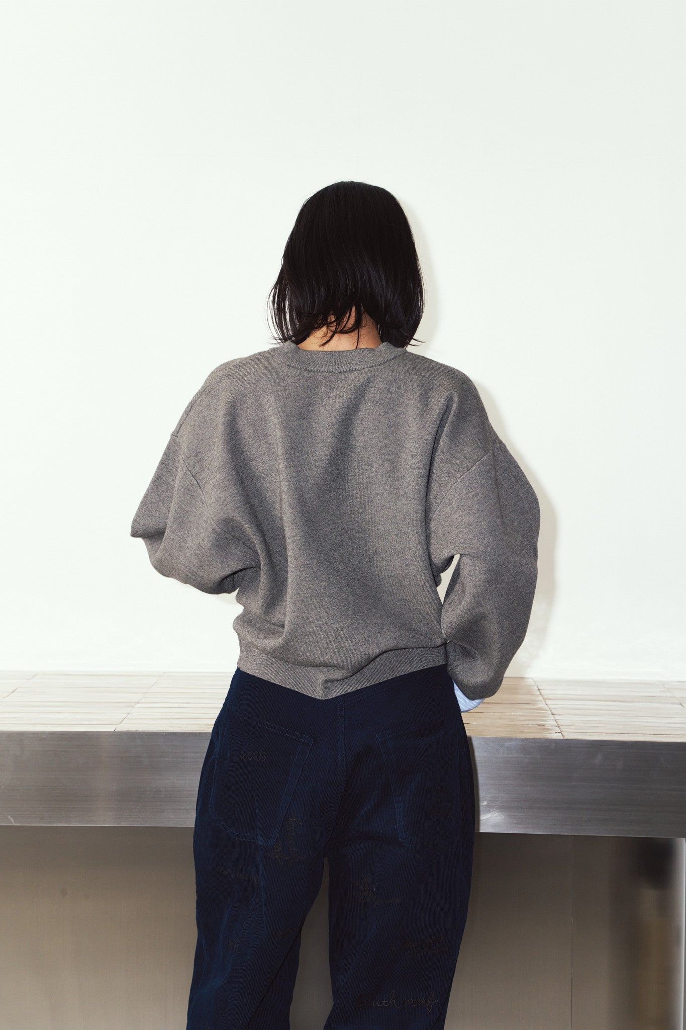 【LADIESサイズ】2ウェイ ノームコア ニット (グレー) 2way cuffs normcore knit (Gray) / 26AW