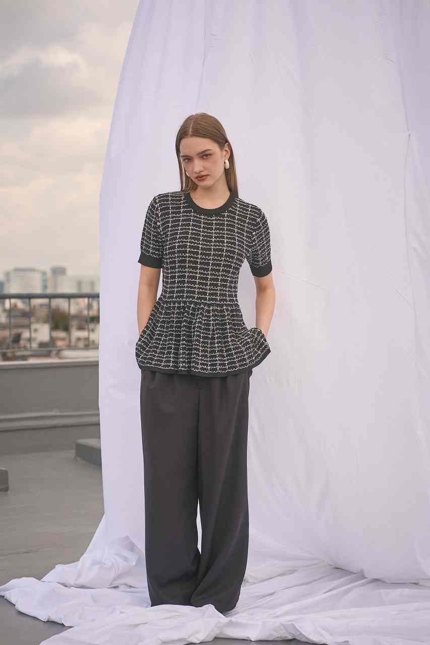 ドレープワイドパンツ (ブラック) Draped Wide-Leg Pants (Black) /  26AW