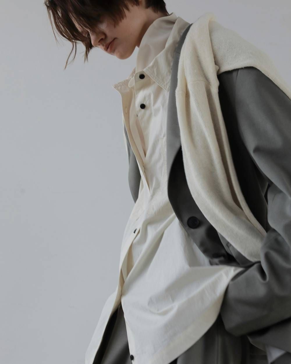 コットンリネン ルーズニット (アイボリー) Cottonlinen Loose Knit (Ivory) / 27SS