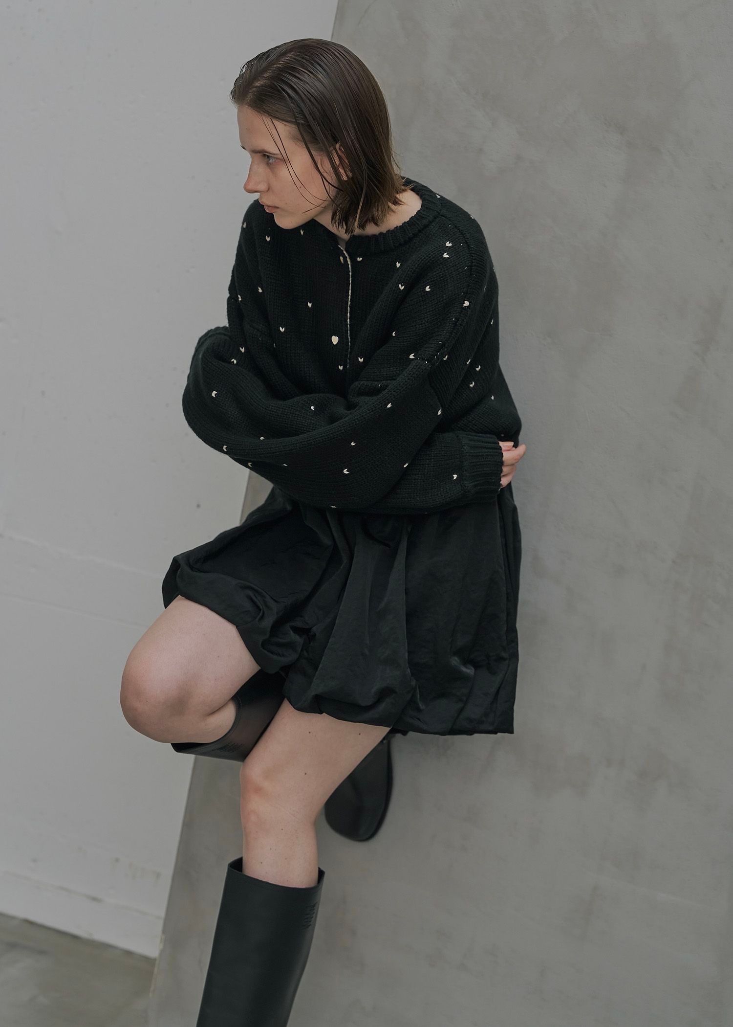 volume tuck balloon S/PT / ボリュームタックバルーン ショートパンツ (ブラック) / 25AW /