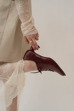 lace up pointed toe pumps / レースアップ ポインテッドトゥ パンプス (レッド) / 25SS  Knuth Marf