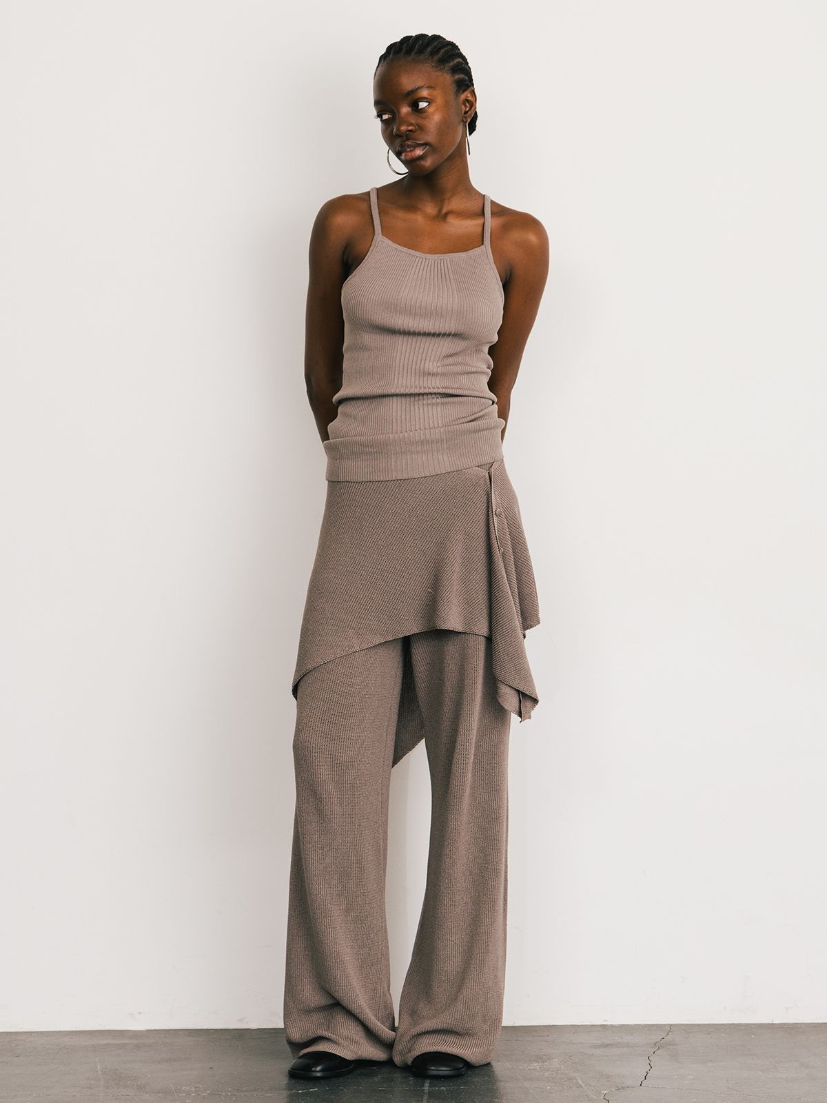 【25SS】ACETATE KNIT PANTS / アセテート ニットパンツ (グレーベージュ)