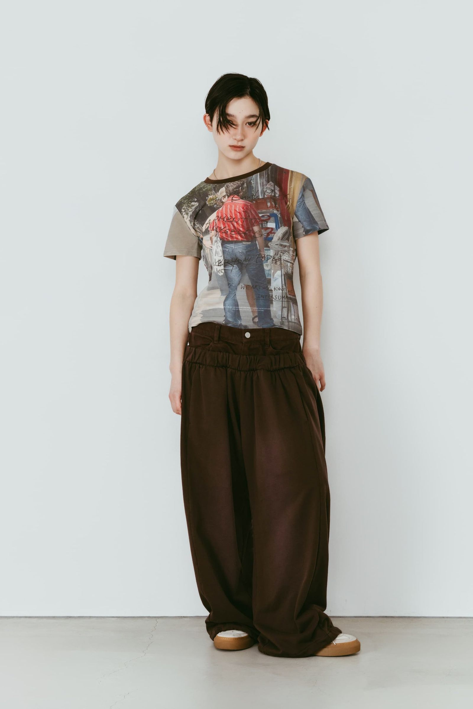 ダブルレイヤースウェットパンツ (ブラウン) double-layer sweatpants (Brown) /  26SS