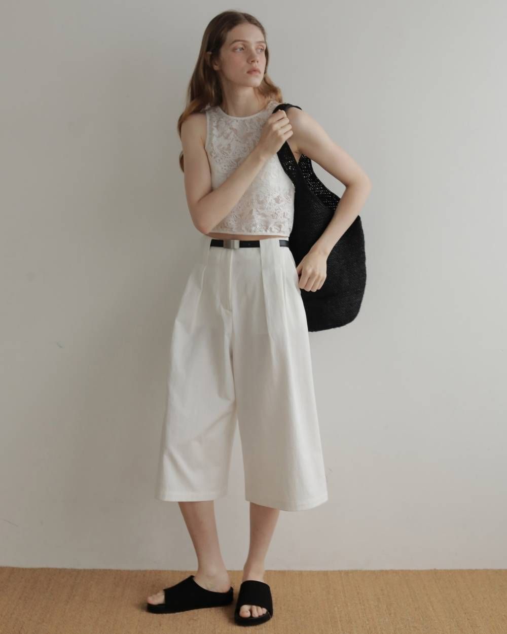 タック バミューダパンツ (ホワイト) Tuck Bermuda Pants (White) / 27SS