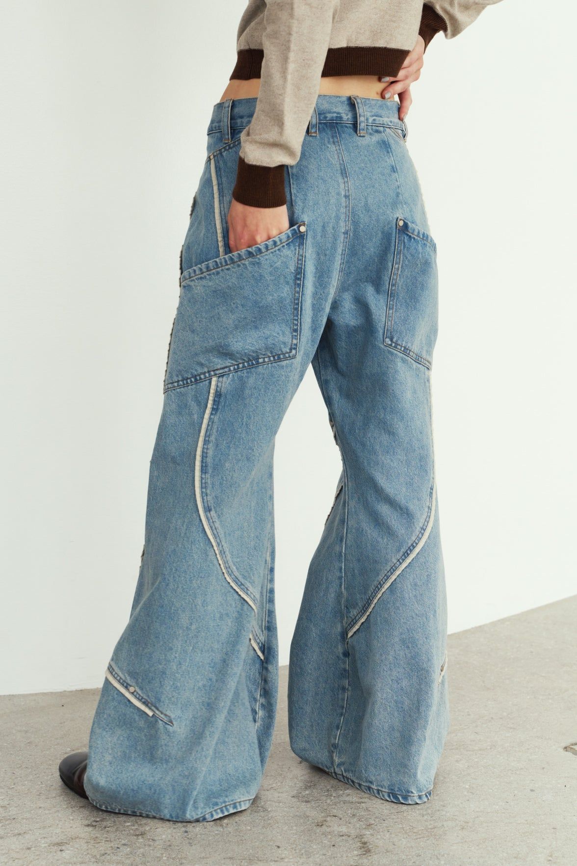 カーブ ユーティリティデニムパンツ (ブルー) curve utility denim pants(unisex) (Blue) / 26AW