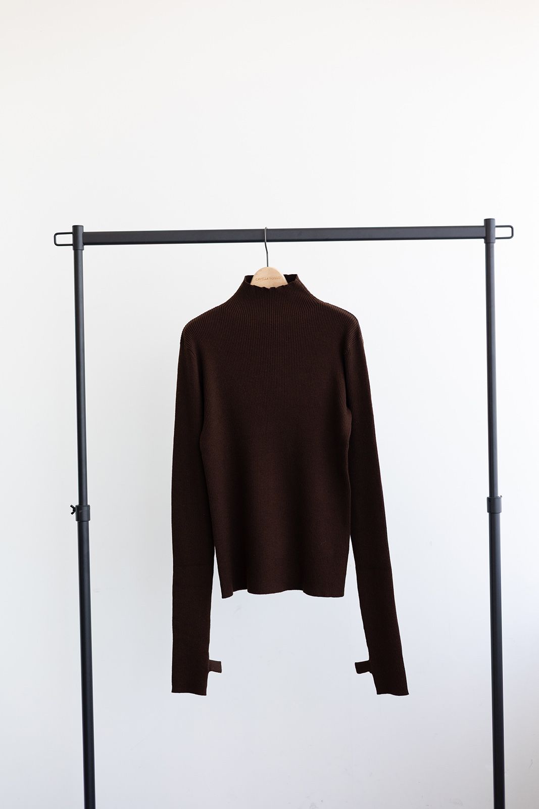 ハンドウォーマーリブトップス (ブラック) Hand warmer ribbed top (Black) / 26AW