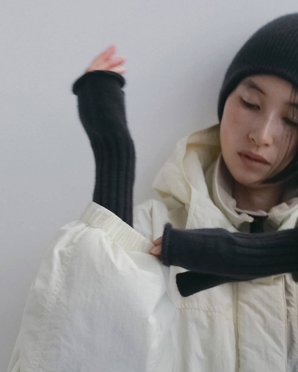 リブニットグローブ (チャコールグレー) Rib Knit Glove (Charcoal gray) / 26AW 【6月29日まで期間限定予約】