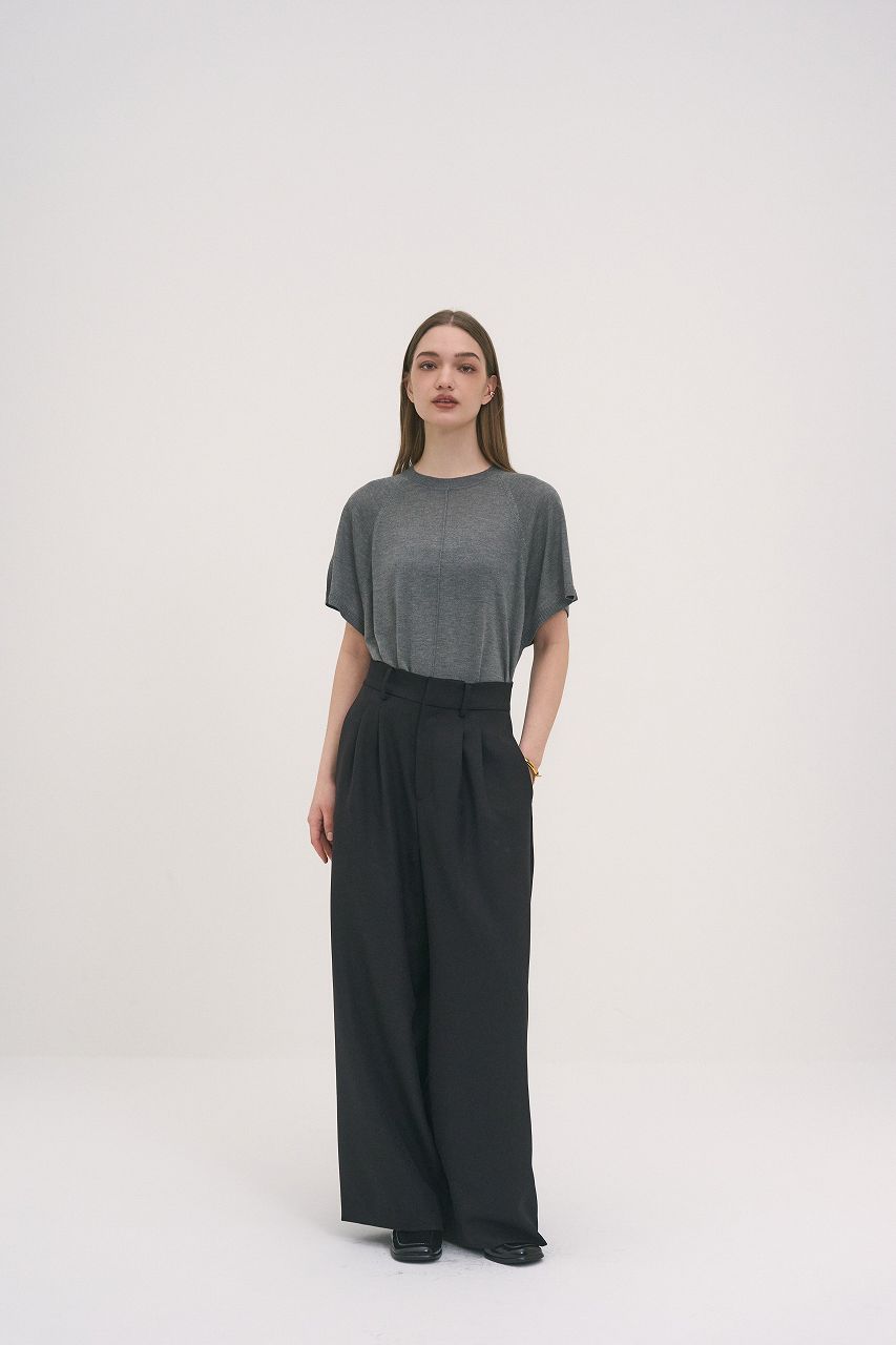 ドレープワイドパンツ (ブラック) Draped Wide-Leg Pants (Black) /  26AW