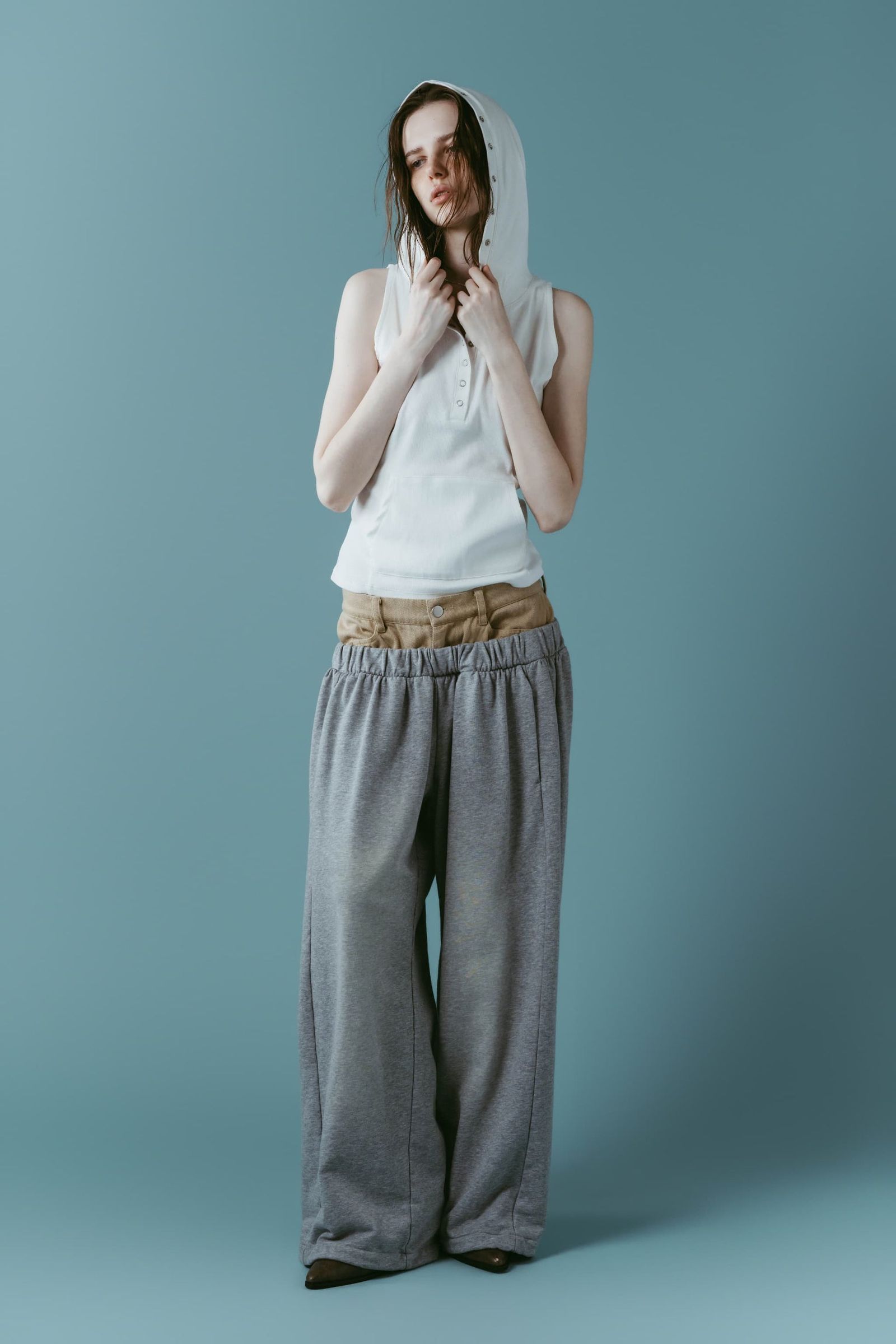 ダブルレイヤースウェットパンツ (グレー) double-layer sweatpants (Gray) /  26SS