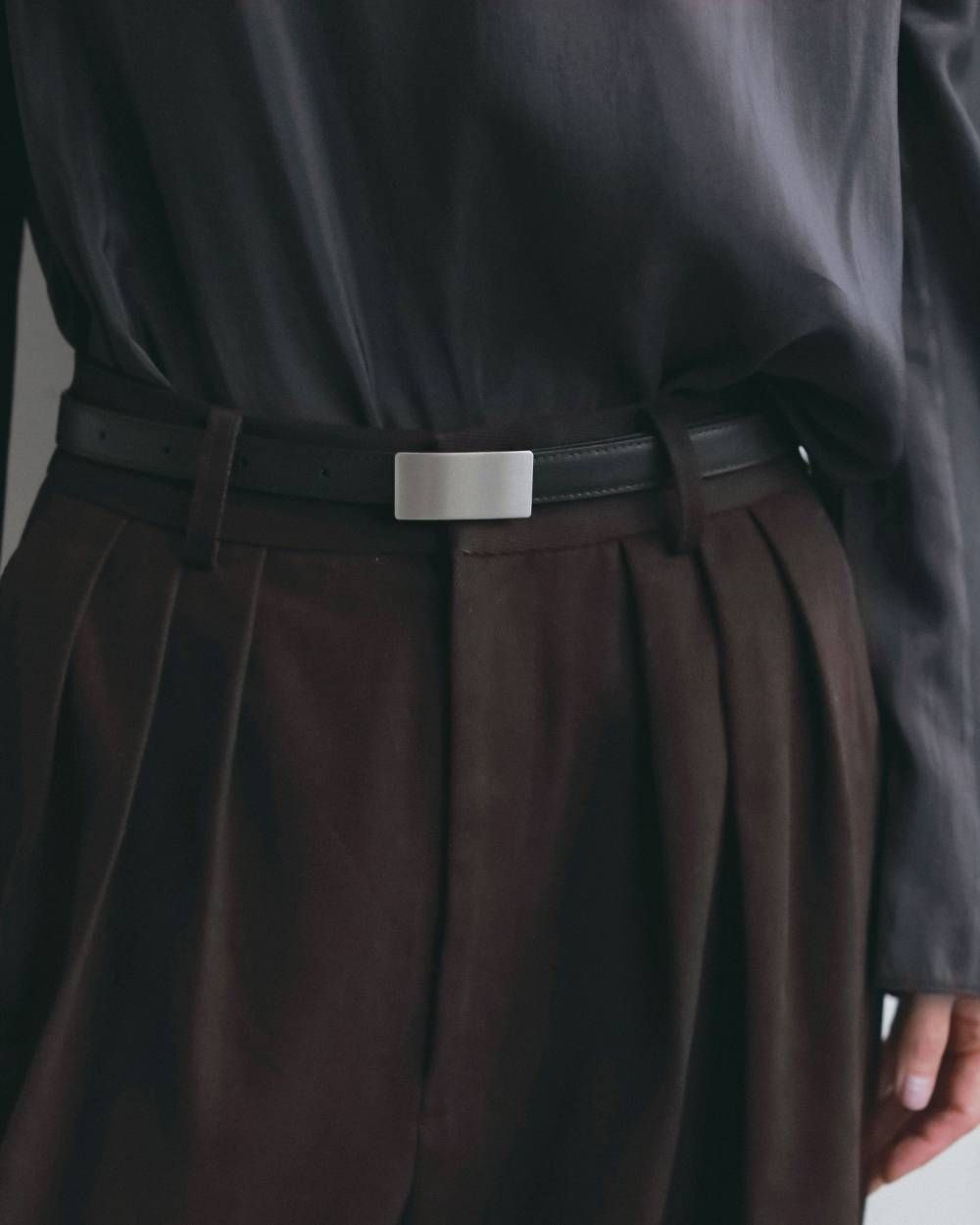 リバーシブルベルト (シルバー) Reversible Thin Belt (Silver) / 26AW 【6月29日まで期間限定予約】