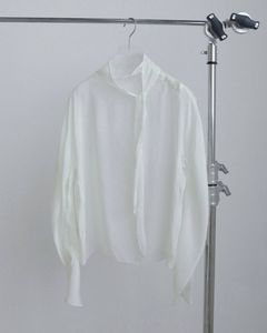 オーガンジー タイブラウス (アイボリー) Organdy Tie Blouse (Ivory) / 26AW 【6月29日まで期間限定予約】