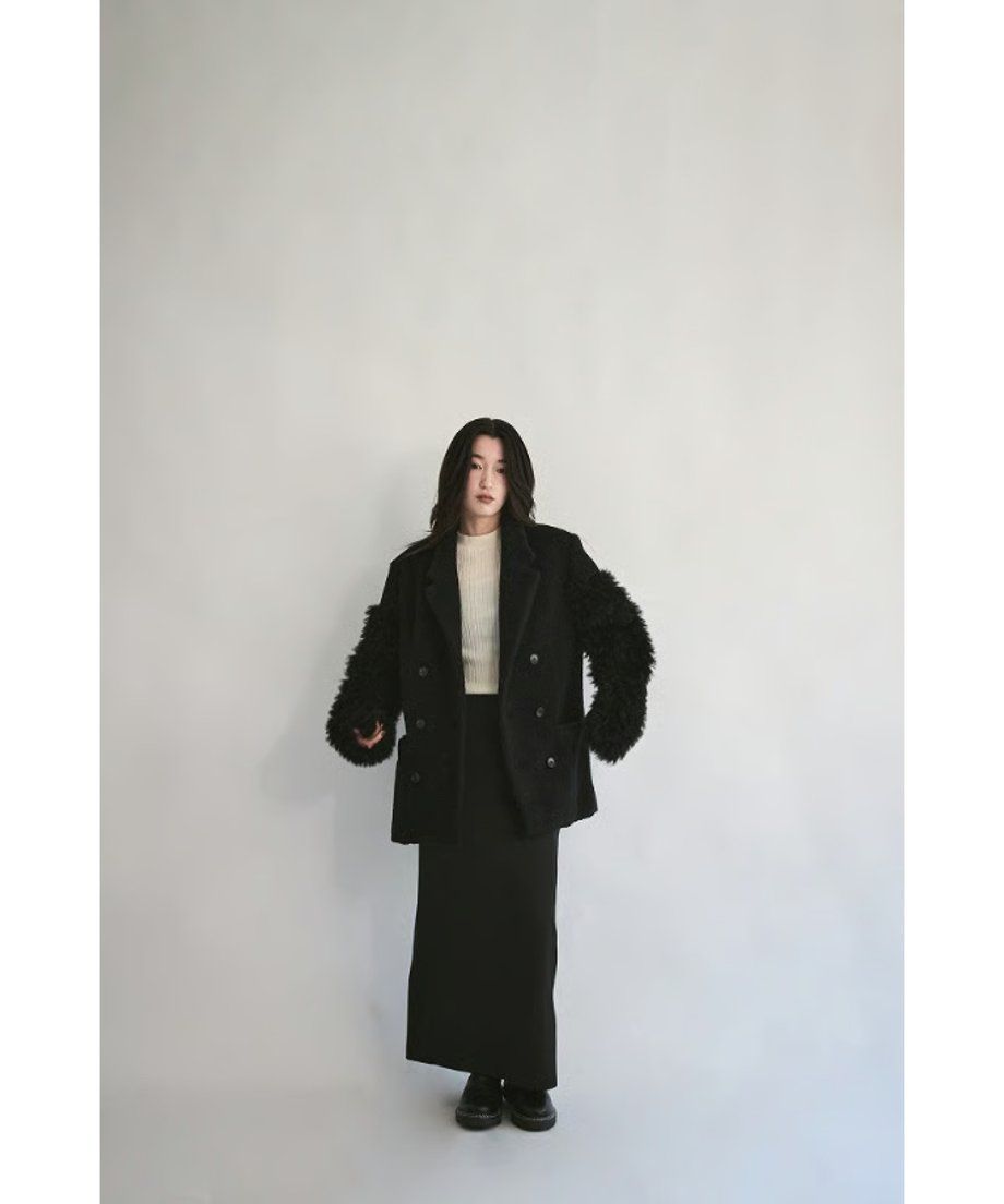 THINK FUR - 【25AW】Fur Sleeve Jacket (アイボリー) | Sir