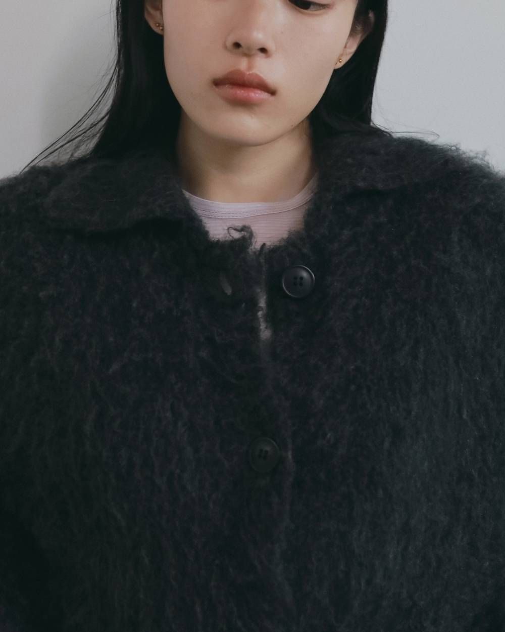 ブラッシュド ニットジャケット (チャコールグレー) Brushed Knit Jacket (Charcoal gray) / 26AW 【6月29日まで期間限定予約】