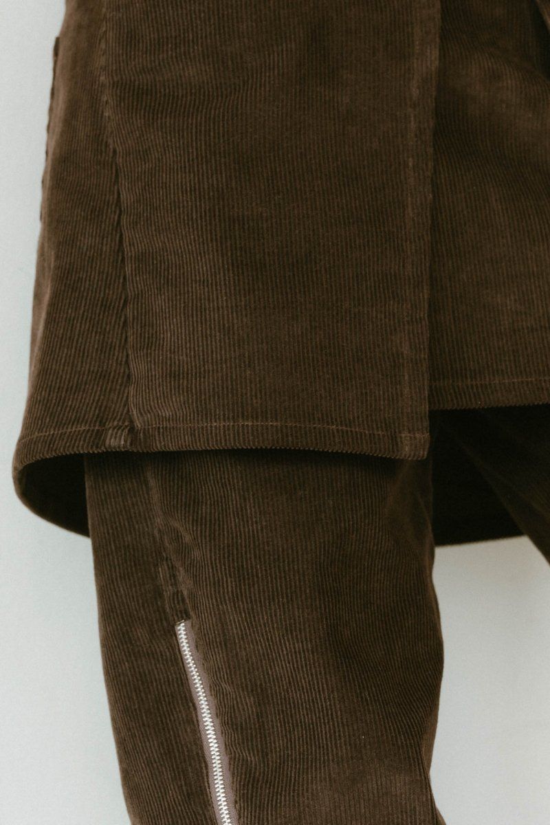 2piece zip flare pants / 2ピース ジップフレアパンツ (ブラウン) / 25SS