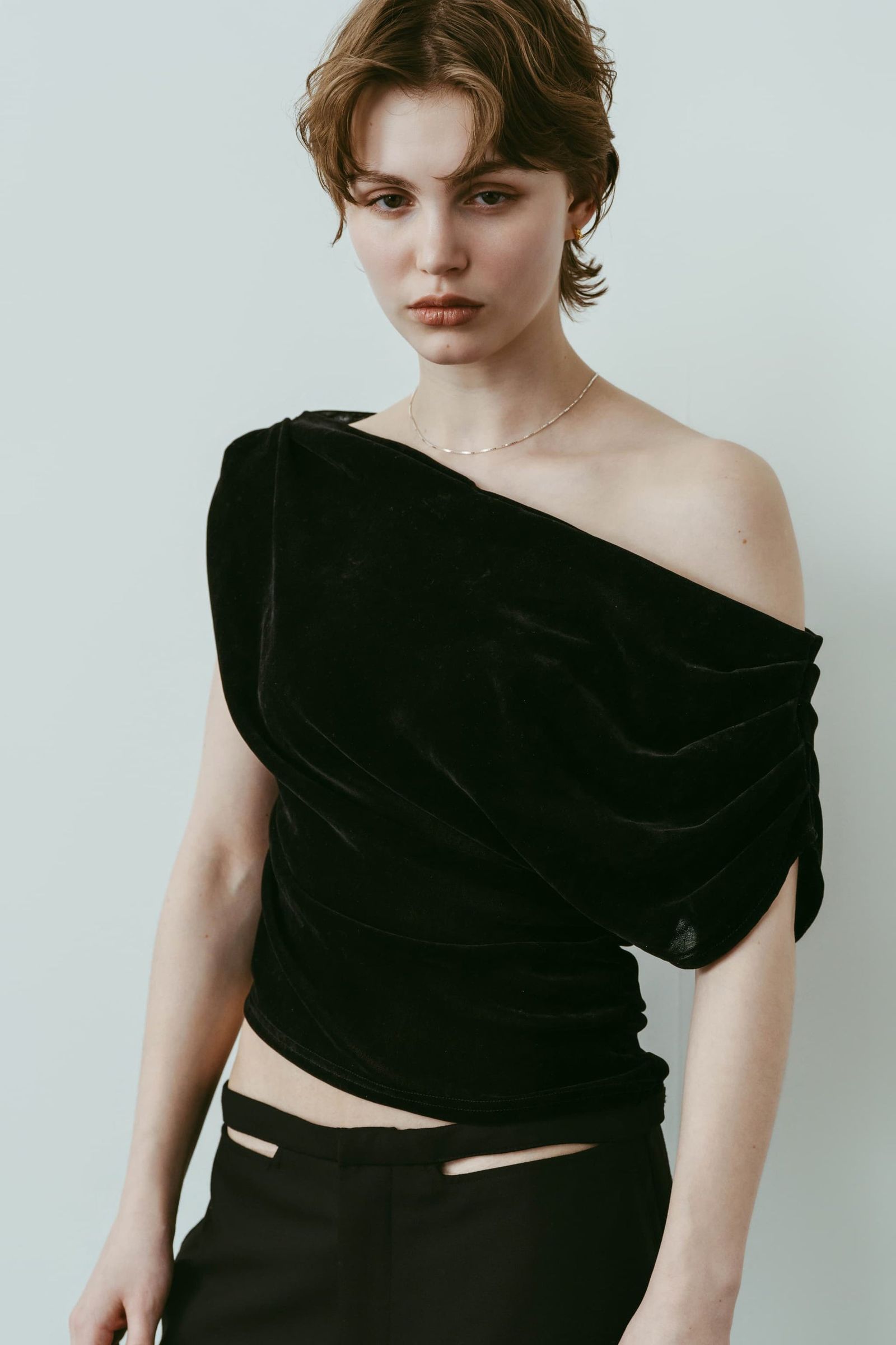 シアーベロア トップス (ブラック) sheer velour top (Black) /  26SS