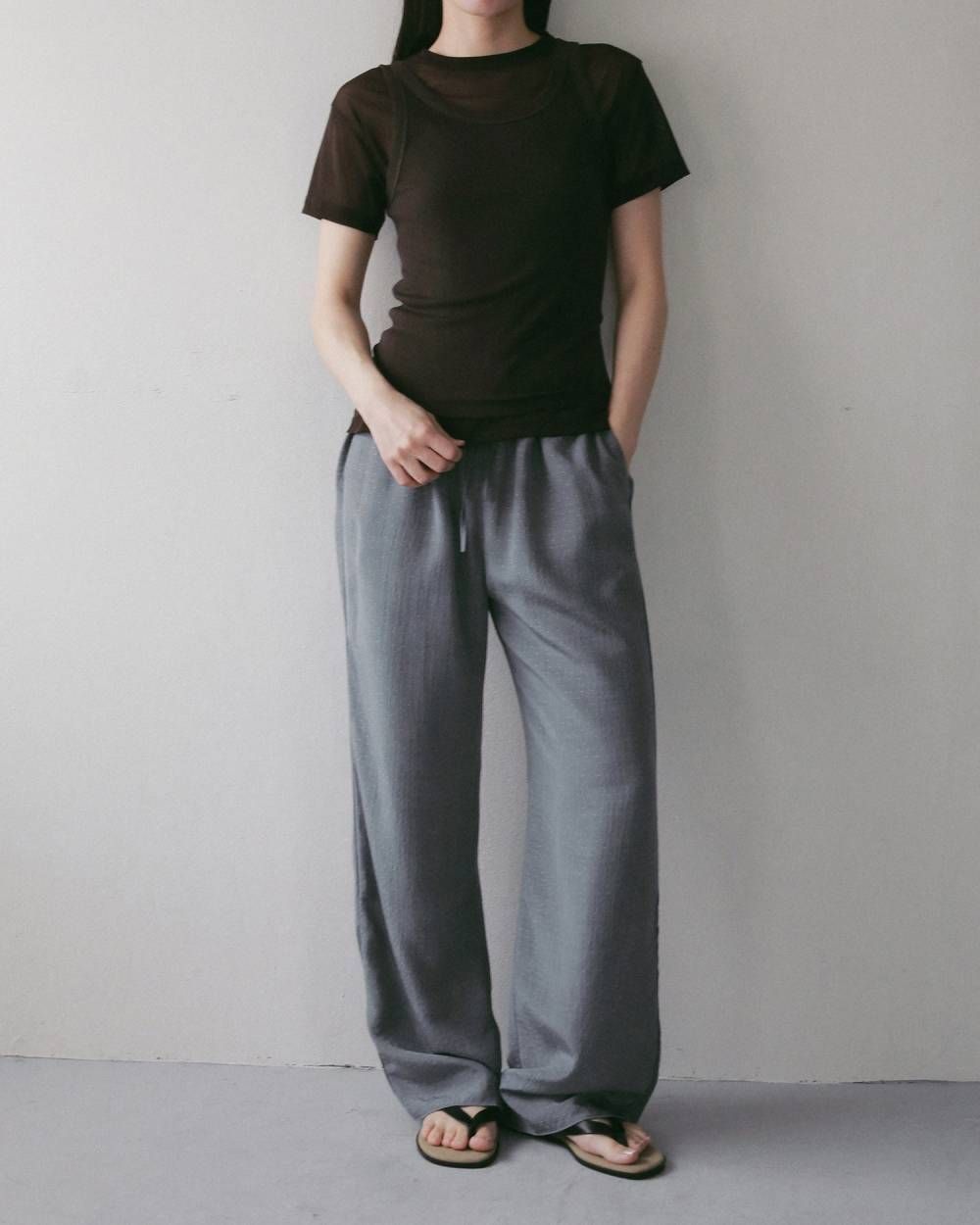 シアーチュールTシャツ (ブラウン) Sheer Tulle T-shirts (Brown) / 27SS