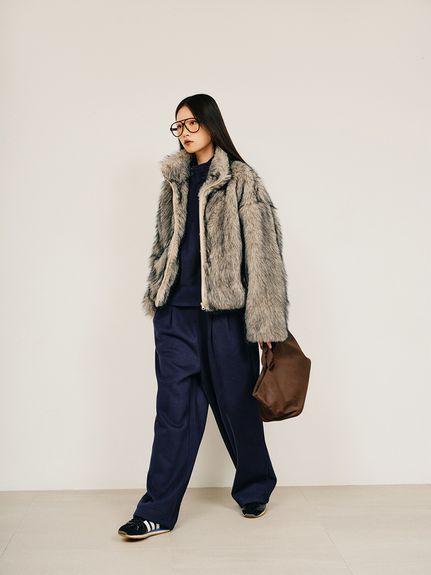 Tuck Sweat Pants / タックスウェットパンツ (ネイビー×ネイビー) / 25AW