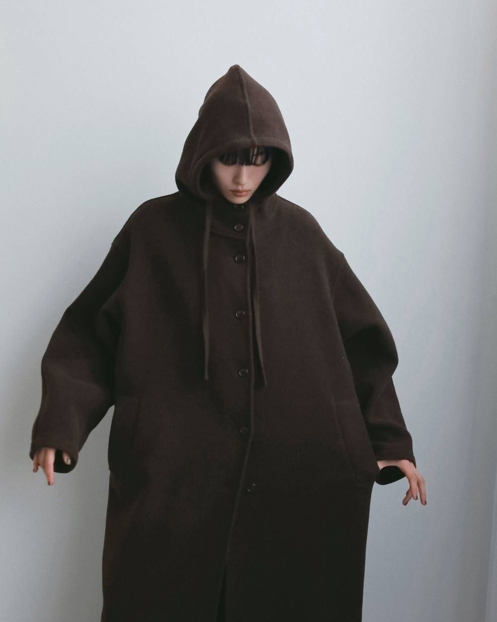 ウールフーディコート (ブラウン) Wool Hoodie Coat (Brown) / 26AW 【6月29日まで期間限定予約】