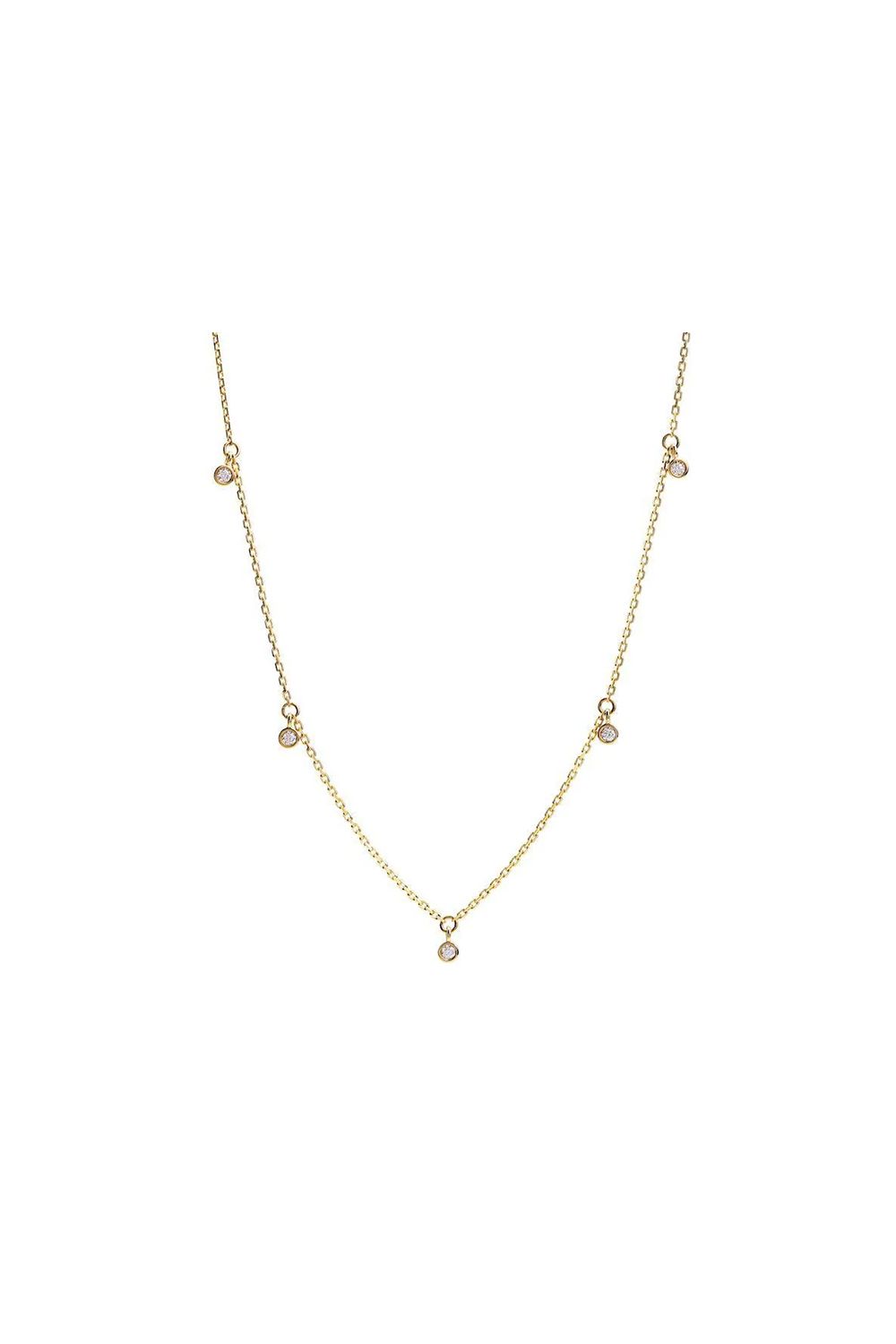 QUINQUE STONE NECKLACE / クイーンクエ ストーン ネックレス K18/PT850