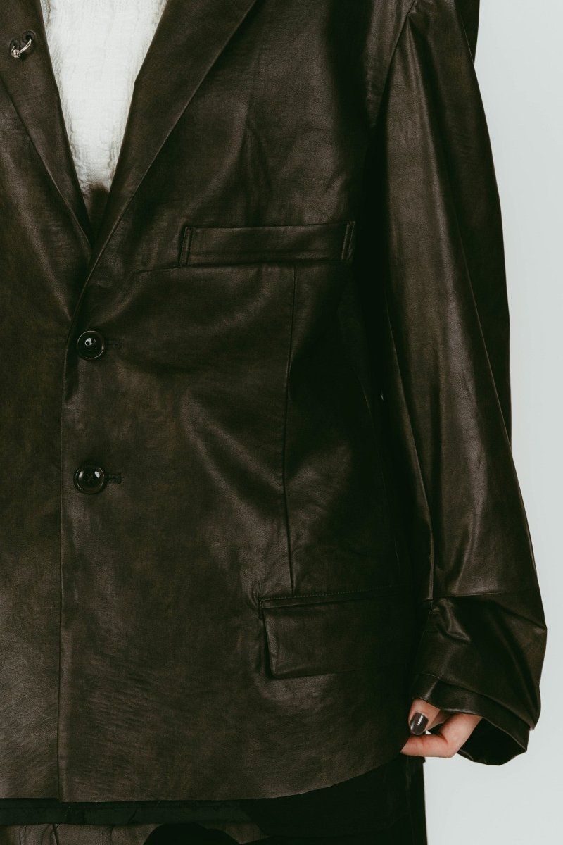 vintage tailored jacket (Leatherblack) / ヴィンテージ テーラードジャケット (レザーブラック) / 26SS