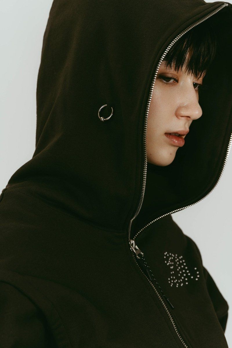pierced hooded sweatshirt (Charcoal) / ピアス スウェットフーディ (チャコール) / 26SS