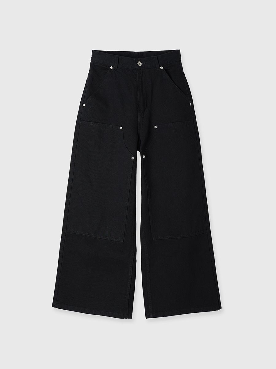 【25SS】DOUBLE KNEE WASHED DENIM PANTS / ダブルニー デニムパンツ (ブラック)