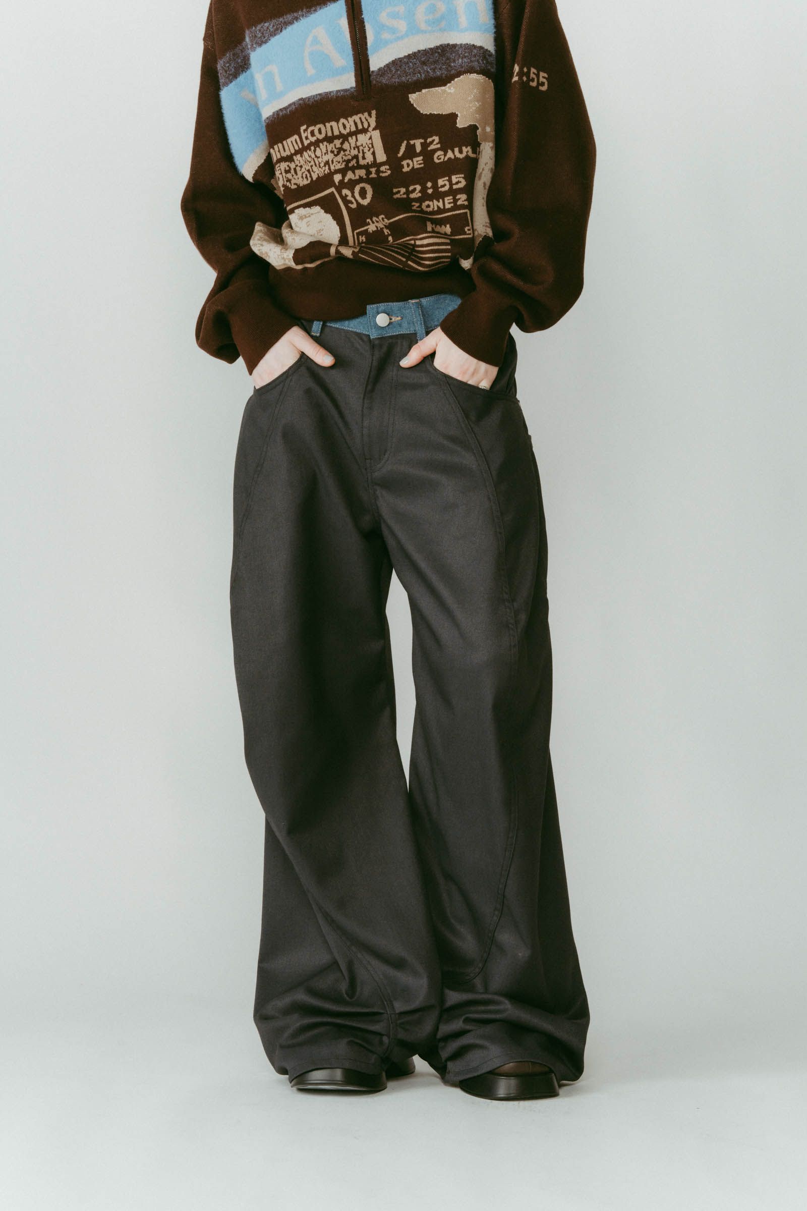 tuck design denim pants / タックデザインデニムパンツ (グレー) / 25AW