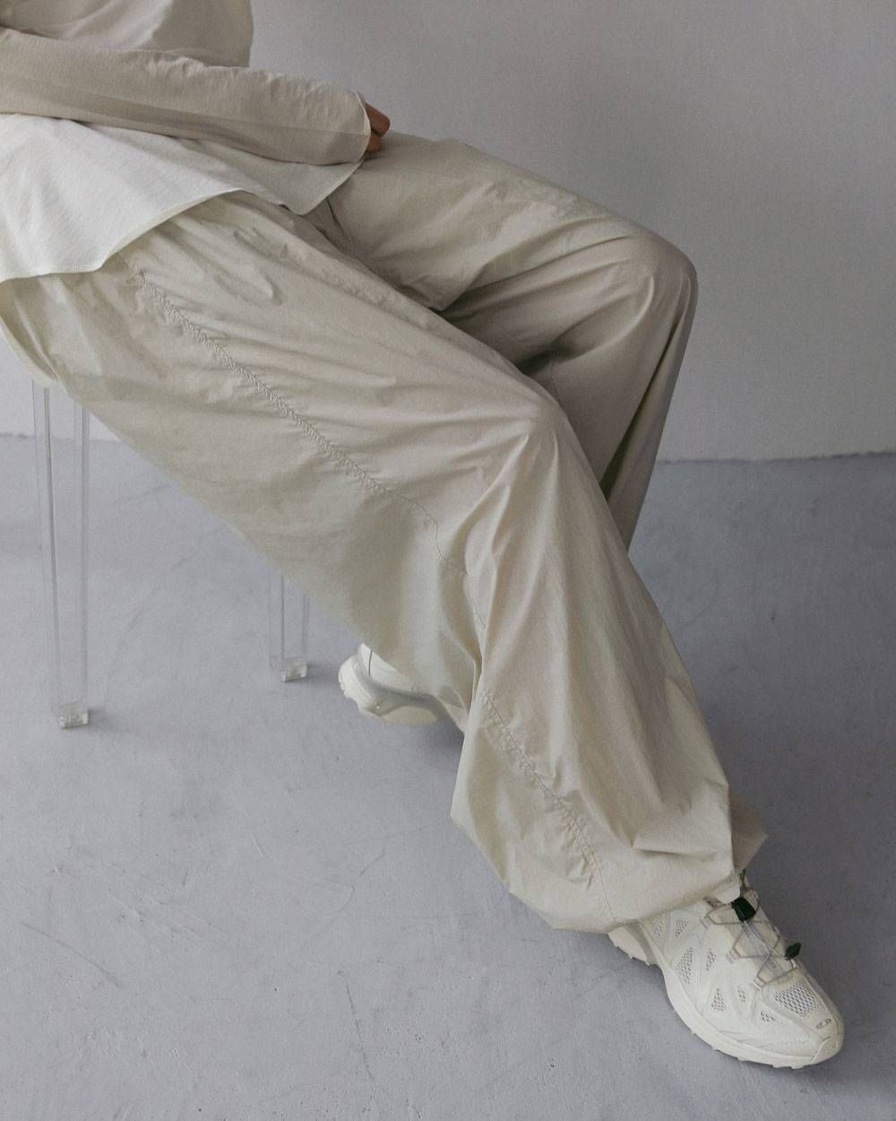 シアー ナイロンパンツ (オートミール) Sheer Nylon Pants (Oatmeal) / 27SS