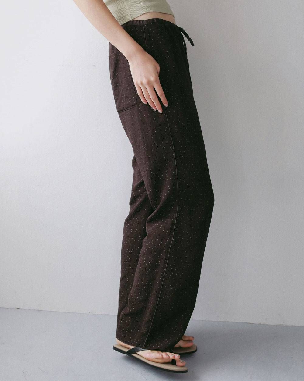 ドットジャガード ラフパンツ (ブラウン) Dotjacquard Rough Pants (Brown) / 27SS