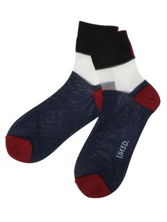BACK LINE SHEER SOCKS / バックラインシアーソックス (ネイビー)