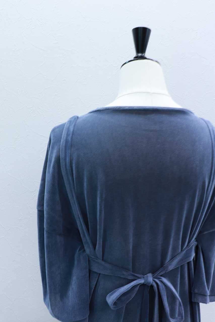 フロッキーチュールベアドレス (ブルーグレー) Flocked Tulle Dress (Blue Gray) /  26AW