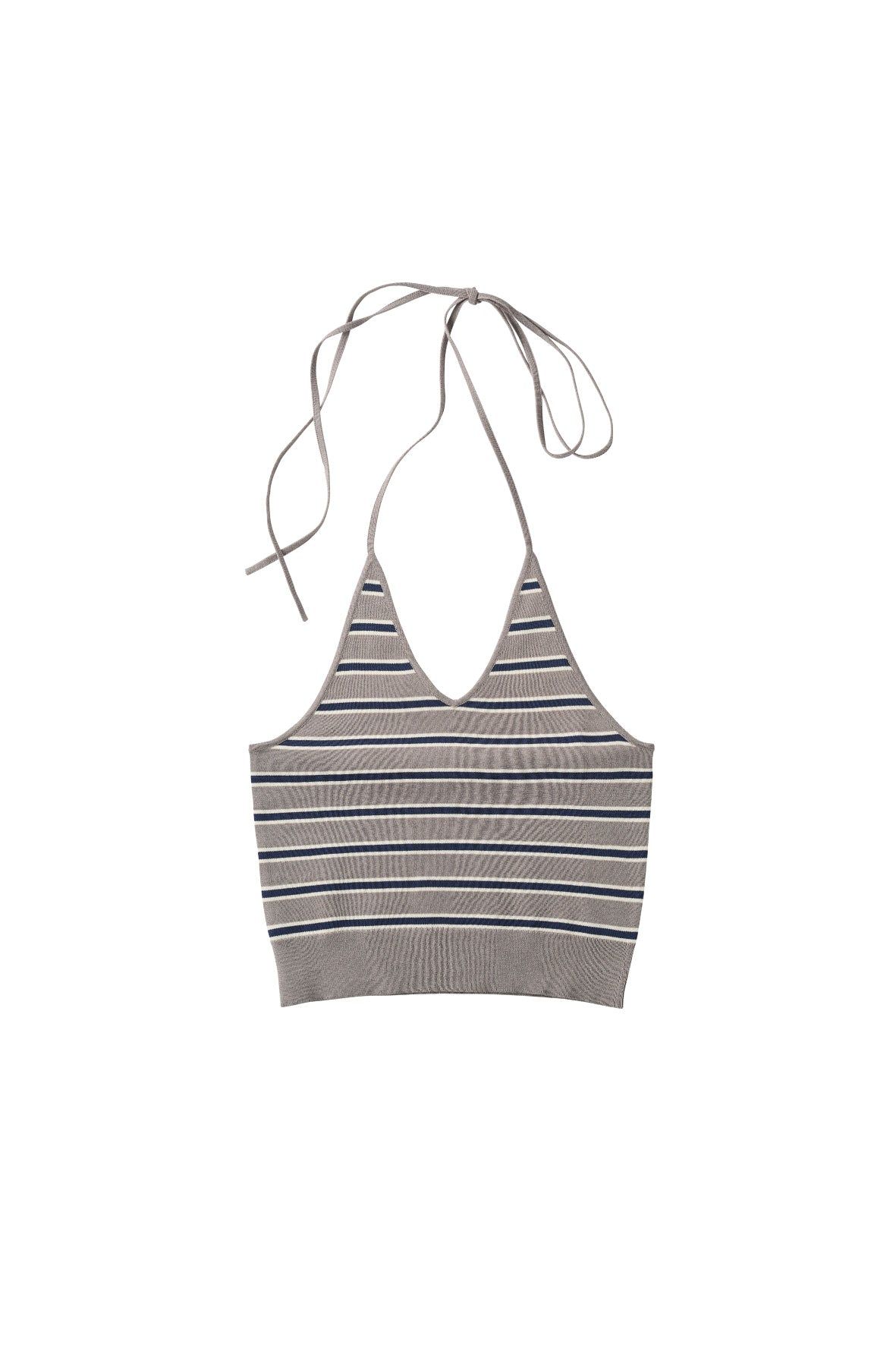 ニット ホルタービスチェ (グレー) knit halter bustier (Gray) /  26SS