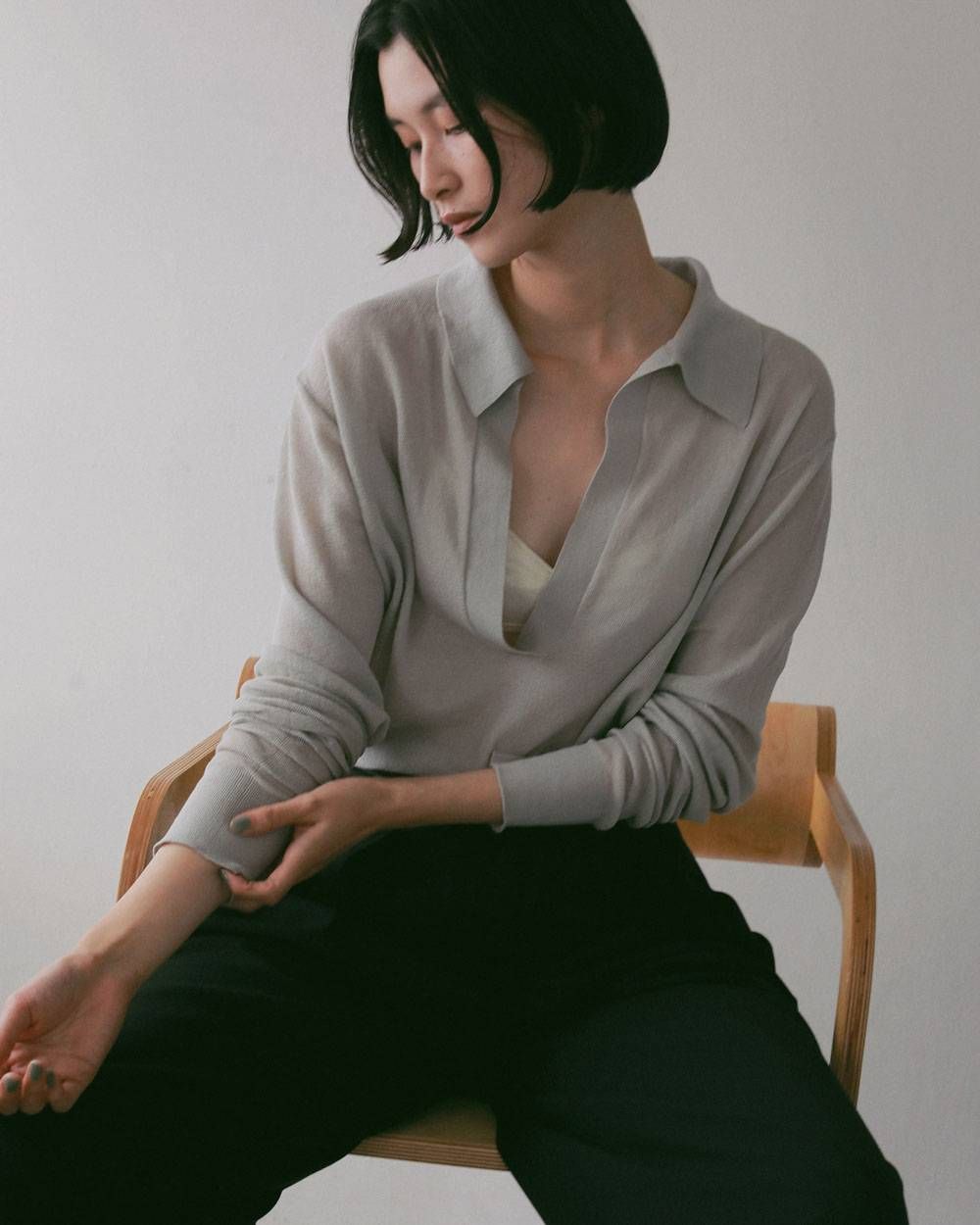 シアースキッパーニット (ミント) Sheer Skipper Knit (Mint) / 27SS