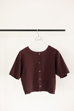 ハーフスリーブ2wayコンパクトカーディガン (バーガンディ)  Compact Cardigan (Burgundy) /  26SS