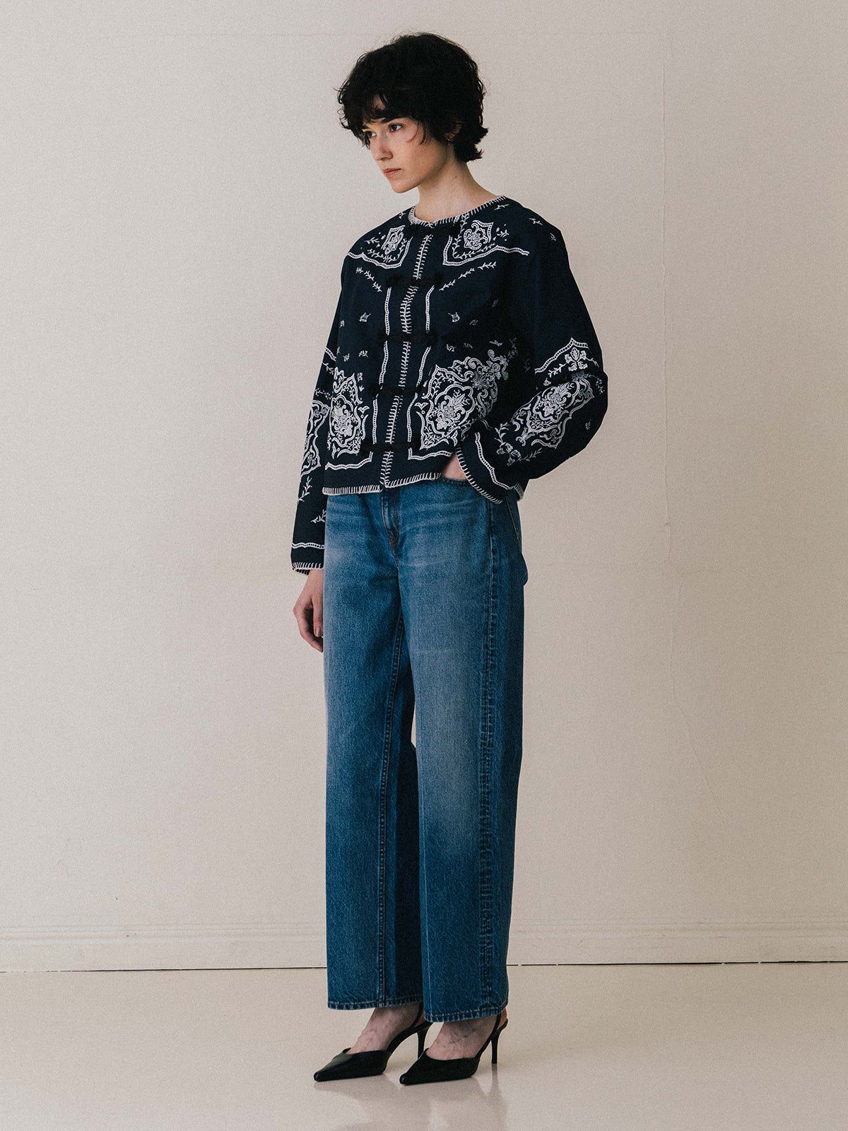 【25AW】VENEZIA LACE BLOUSE / ヴェネツィアレースブラウス (ネイビー)