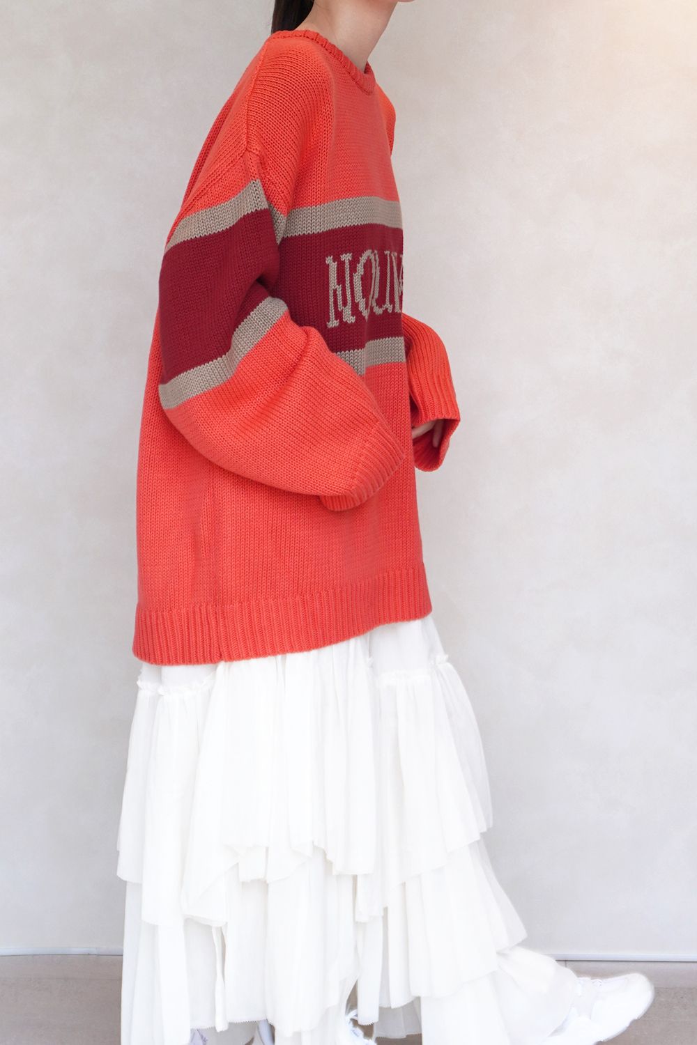NOUNLESS - NOUNLESS CLASSIC LOGO KNIT (ORANGE) / クラシック